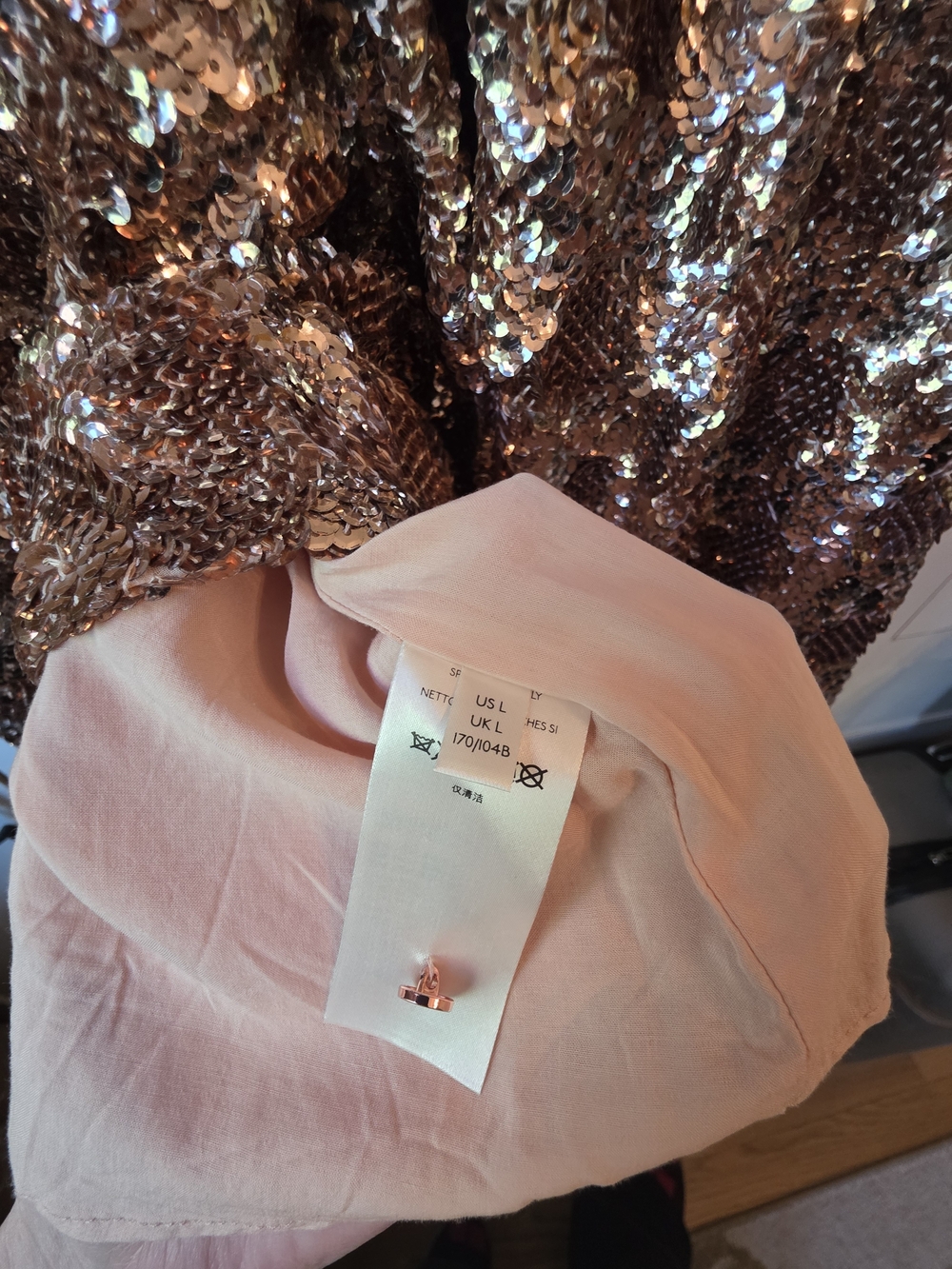 Anthropologie Maeve Rose Gold Sequin Midi Dress - Picture 5 of 9